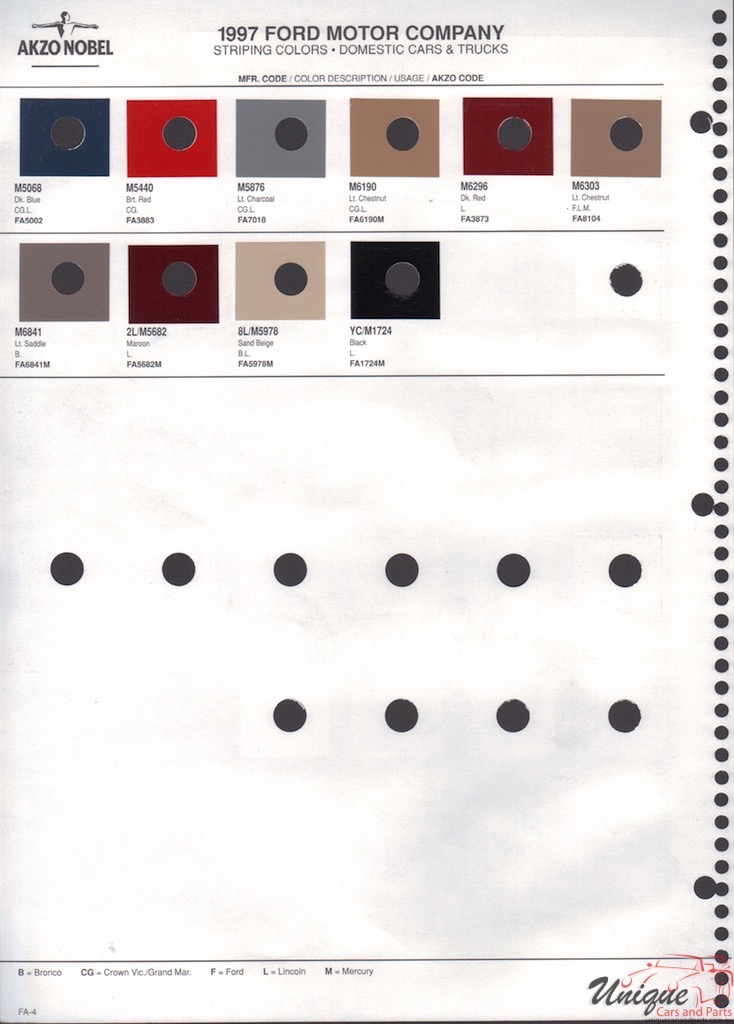 1997 Ford Paint Charts Akzo-Nobel 4
